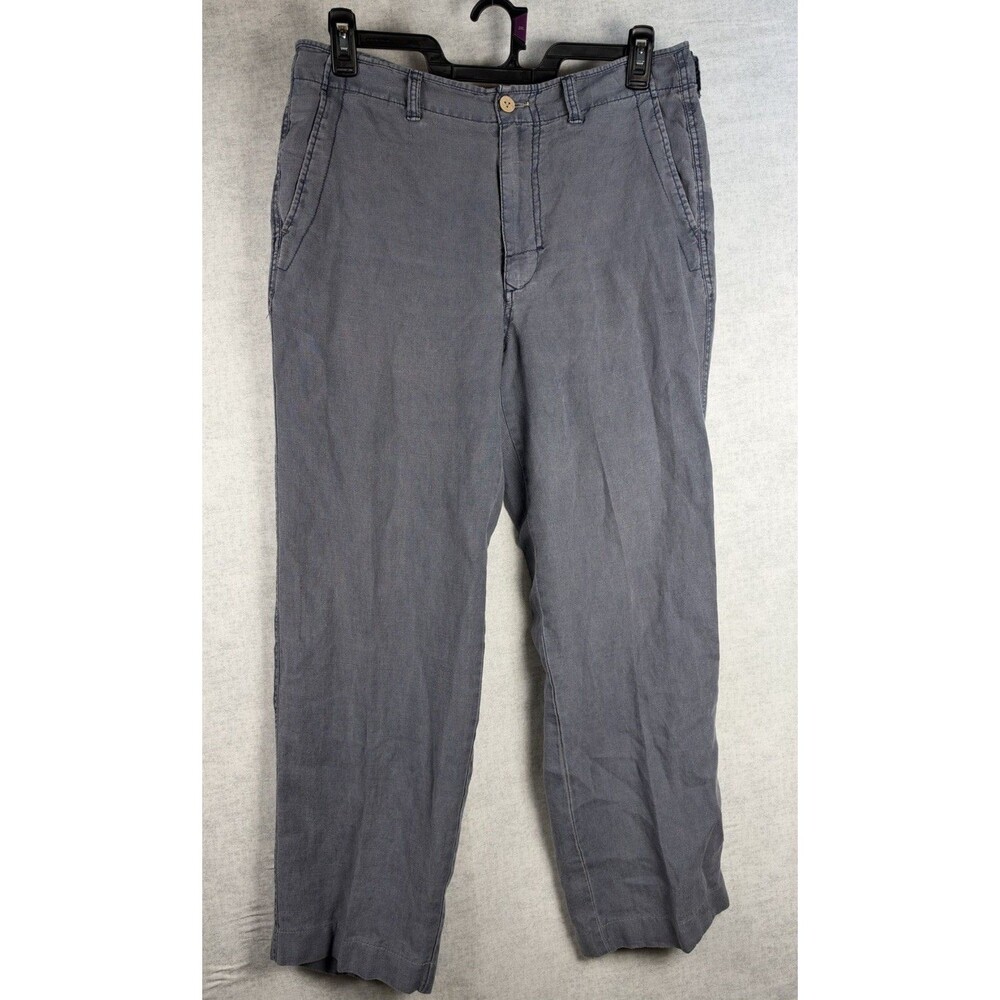 Tommy Bahama Relax Mens Blue 100% Linen Button Up Pants 34x34-inseam 29” actual